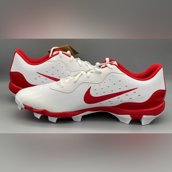 Nike Force Alpha Huarache 4 MCS Baseball Cleats WHITE/RED DJ6524-104 Mens 12 NEW - Picture 7 of 9